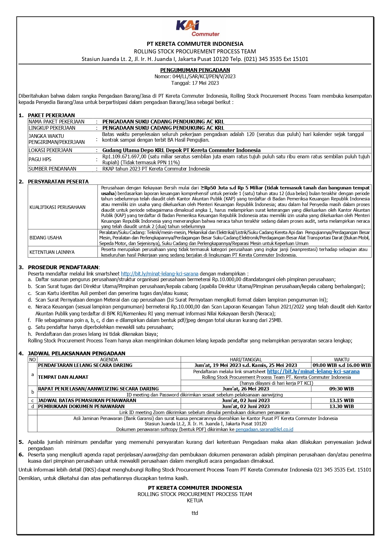 044 pen lelang skcd ac krl